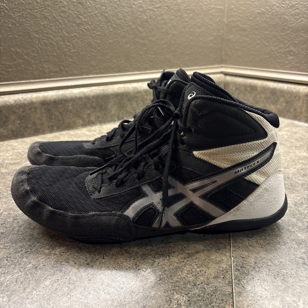 ASICS Matflex Men's Wrestling Shoes Sz 11 F130822 Black/White Very Good